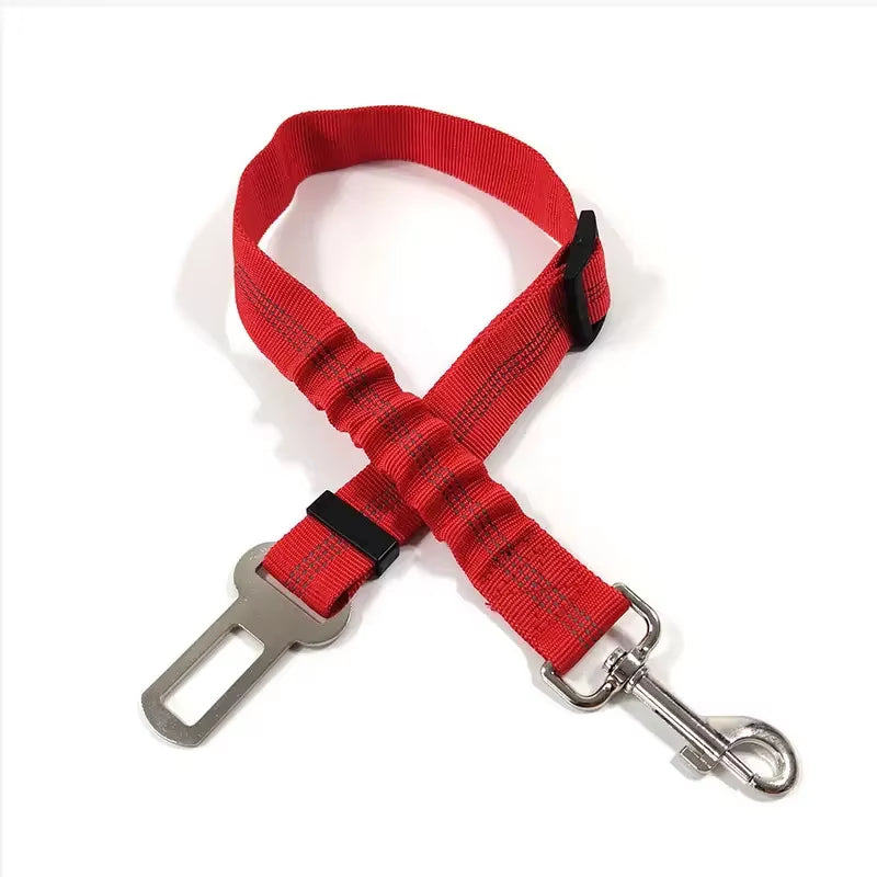 Reflective Dog Seat Belt - Adjustable and Durable Nylon Harness with Bungee Fabric Belt for Safe and Secure Car Travel